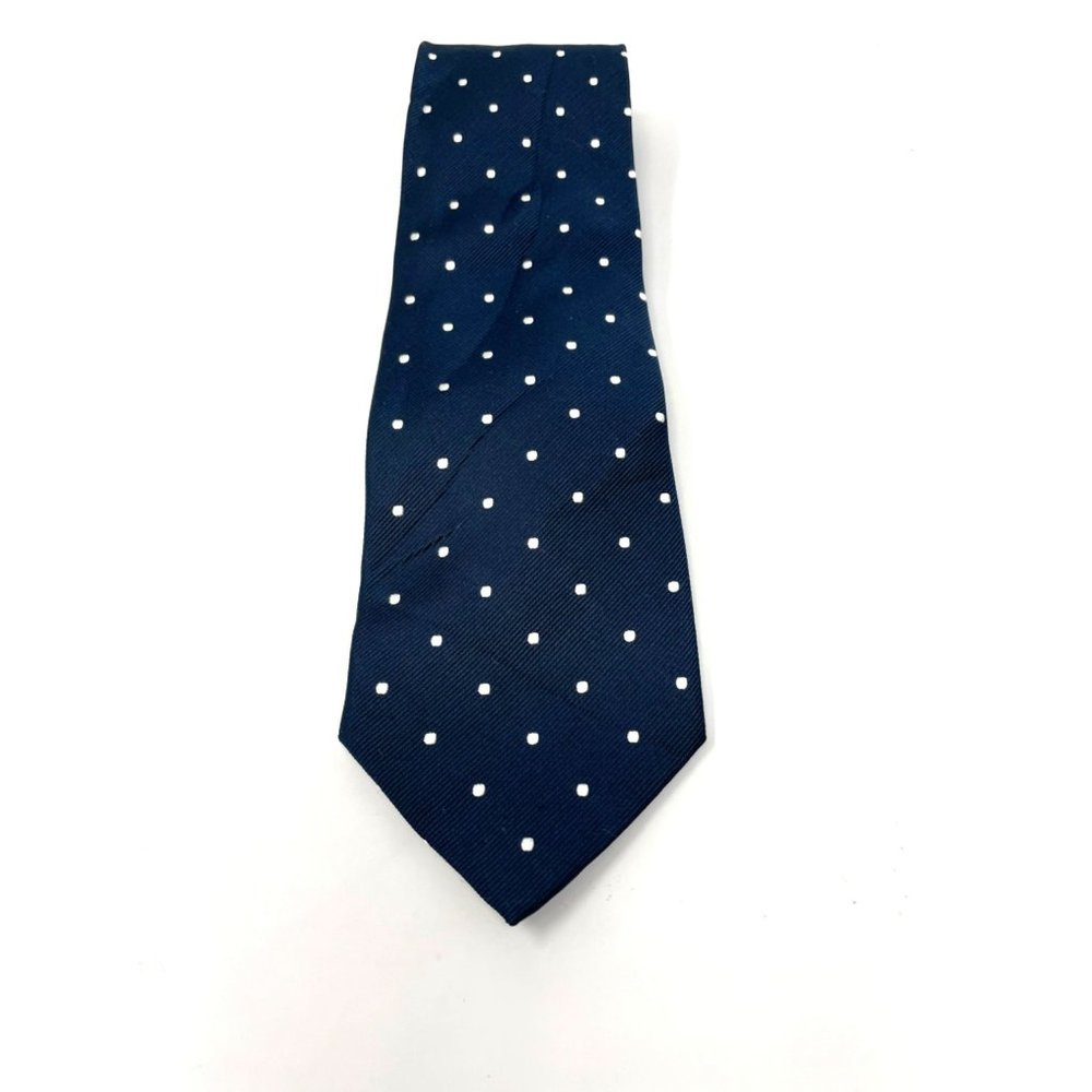Lands' End 100% Silk Hand Sewn In China Polka Dot Tie